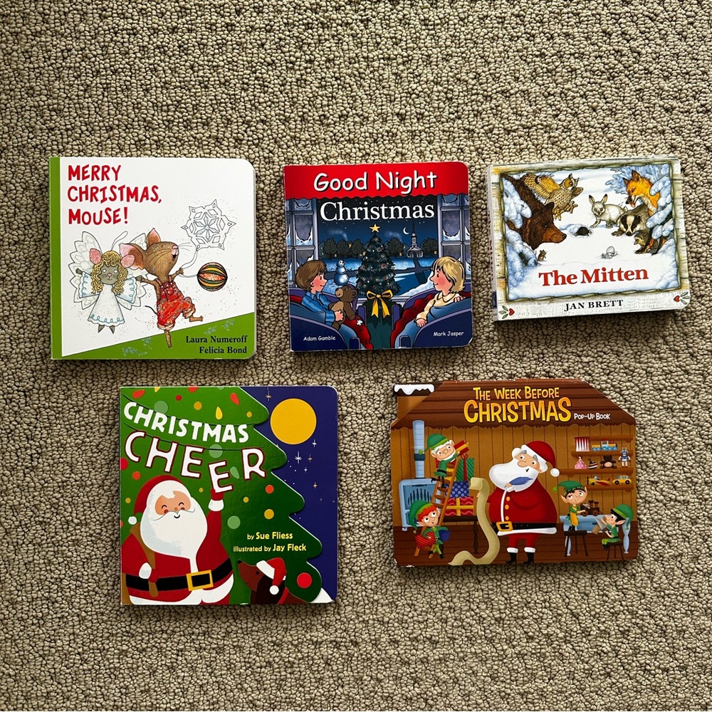 🎅🏻📕CHRISTMAS BOARD BOOKS bundle kids books holiday 5 books santa baby book